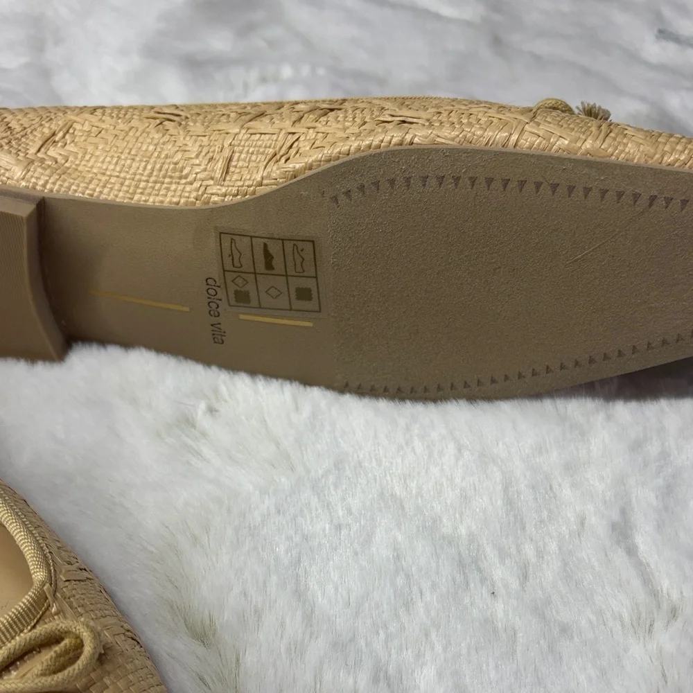 Dolce Vita Woven Raffia Ballet Flats in Tan - Picture 2 of 4